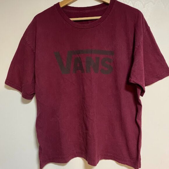 Vans Burgundy Logo T-Shirt – Men’s Large (Approx.) - Picture 2 of 4